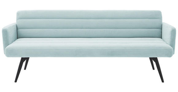 SITZBANK 216/86/68 cm Cord Hellblau Metall  - Schwarz/Hellblau, Design, Textil/Metall (216/86/68cm) - Dieter Knoll