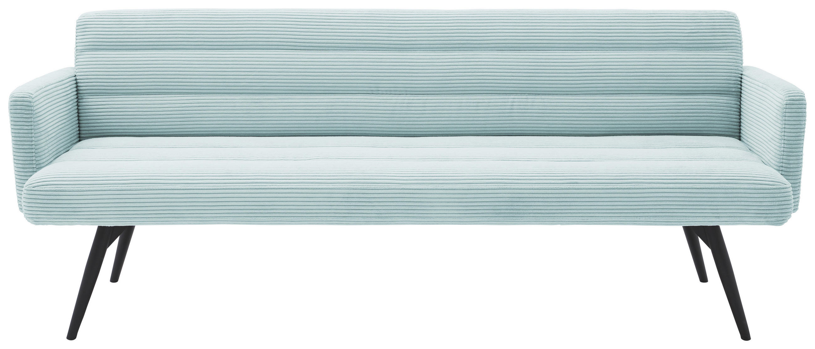 SITZBANK 216/86/68 cm Cord Hellblau Metall  - Schwarz/Hellblau, Design, Textil/Metall (216/86/68cm) - Dieter Knoll