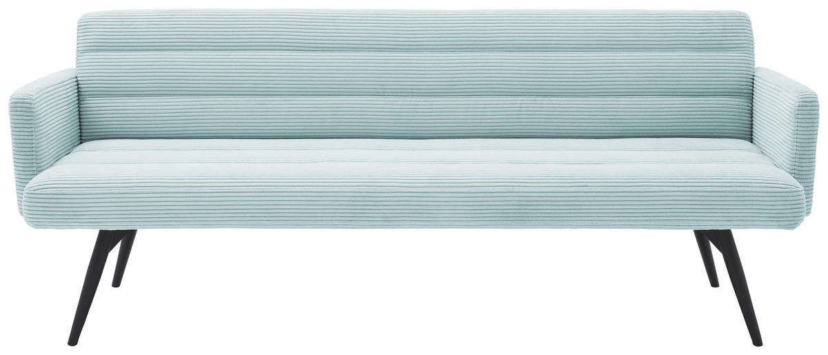 SITZBANK in Textil Hellblau  - Schwarz/Hellblau, Design, Textil/Metall (216/86/68cm) - Dieter Knoll