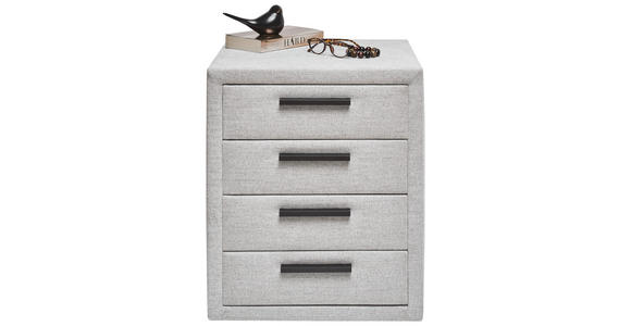 NACHTSCHRANK 49/59/41 cm  - Hellgrau/Schwarz, Basics, Textil/Metall (49/59/41cm) - Dieter Knoll