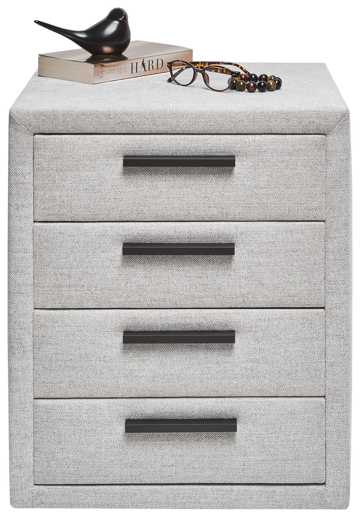 NACHTSCHRANK 49/59/41 cm  - Hellgrau/Schwarz, Basics, Textil/Metall (49/59/41cm) - Dieter Knoll