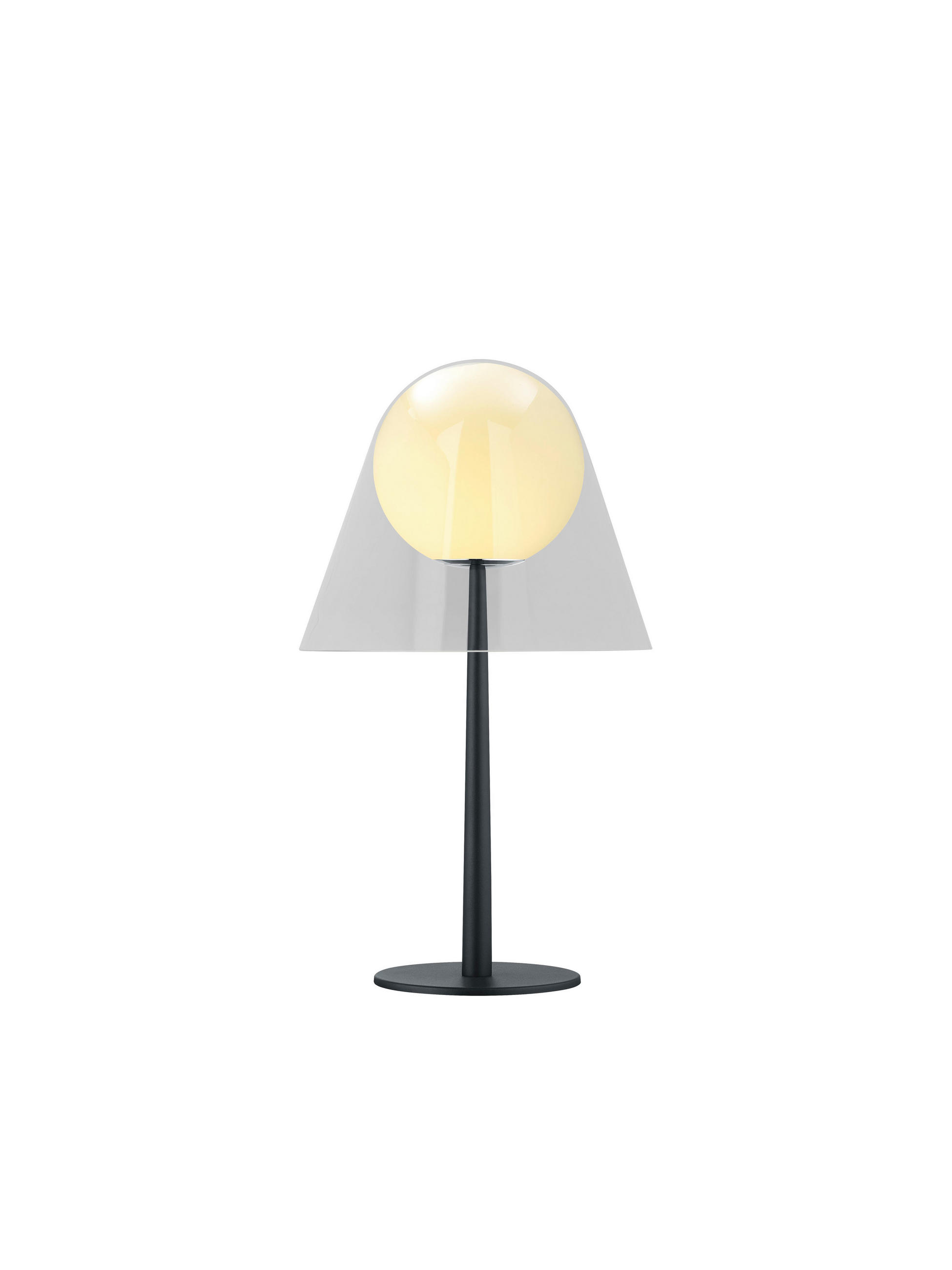TISCHLEUCHTE 26/46 cm   - Klar/Schwarz, Design, Glas/Metall (26/46cm) - Hell