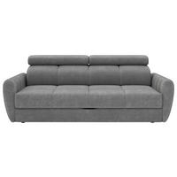 SCHLAFSOFA Flachgewebe Grau Liegefunktion, Rücken echt  - Schwarz/Grau, Konventionell, Textil/Metall (227/86-100/99cm) - MID.YOU