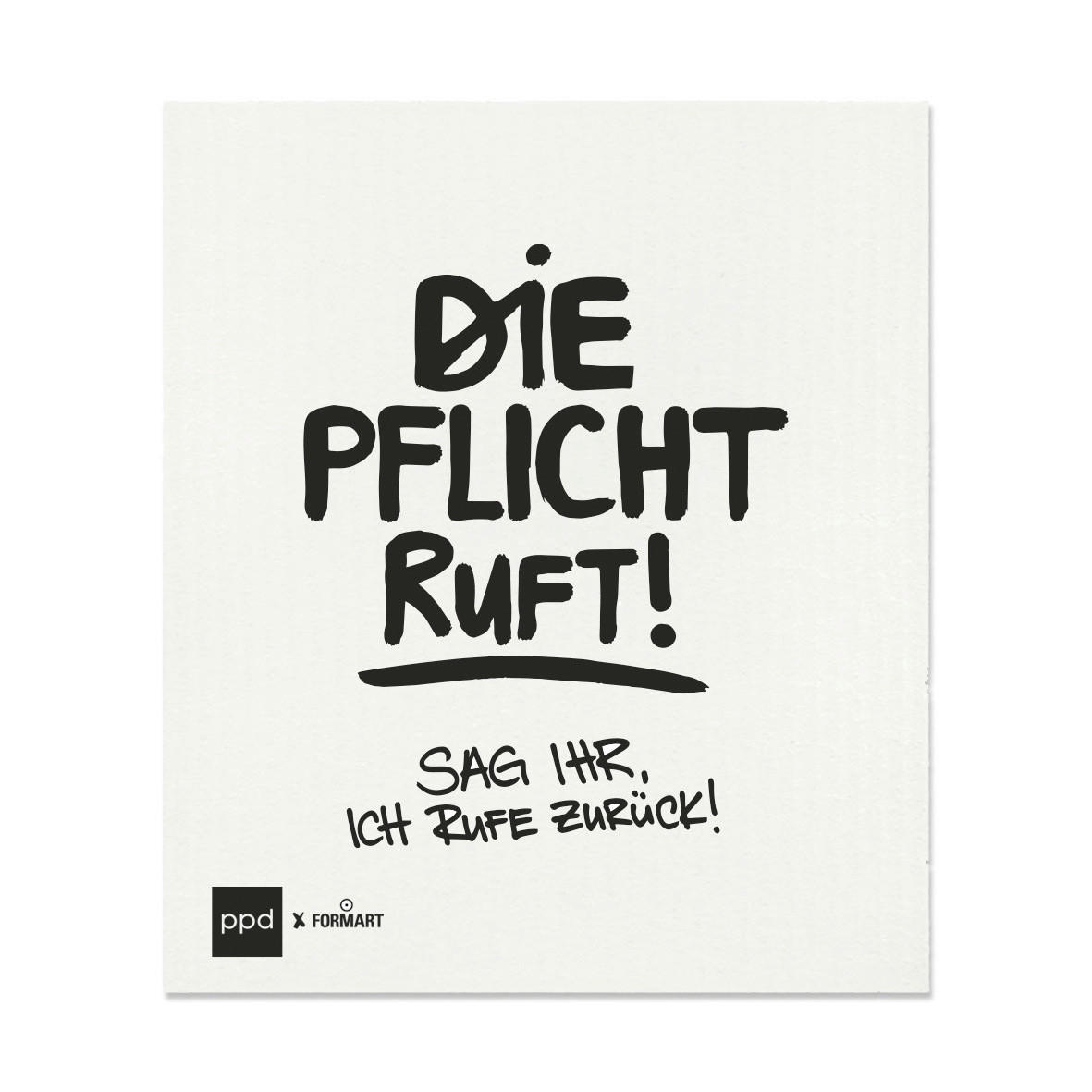 SCHWAMMTUCH  - Schwarz/Weiß, Basics, Textil (20/17cm) - PPD