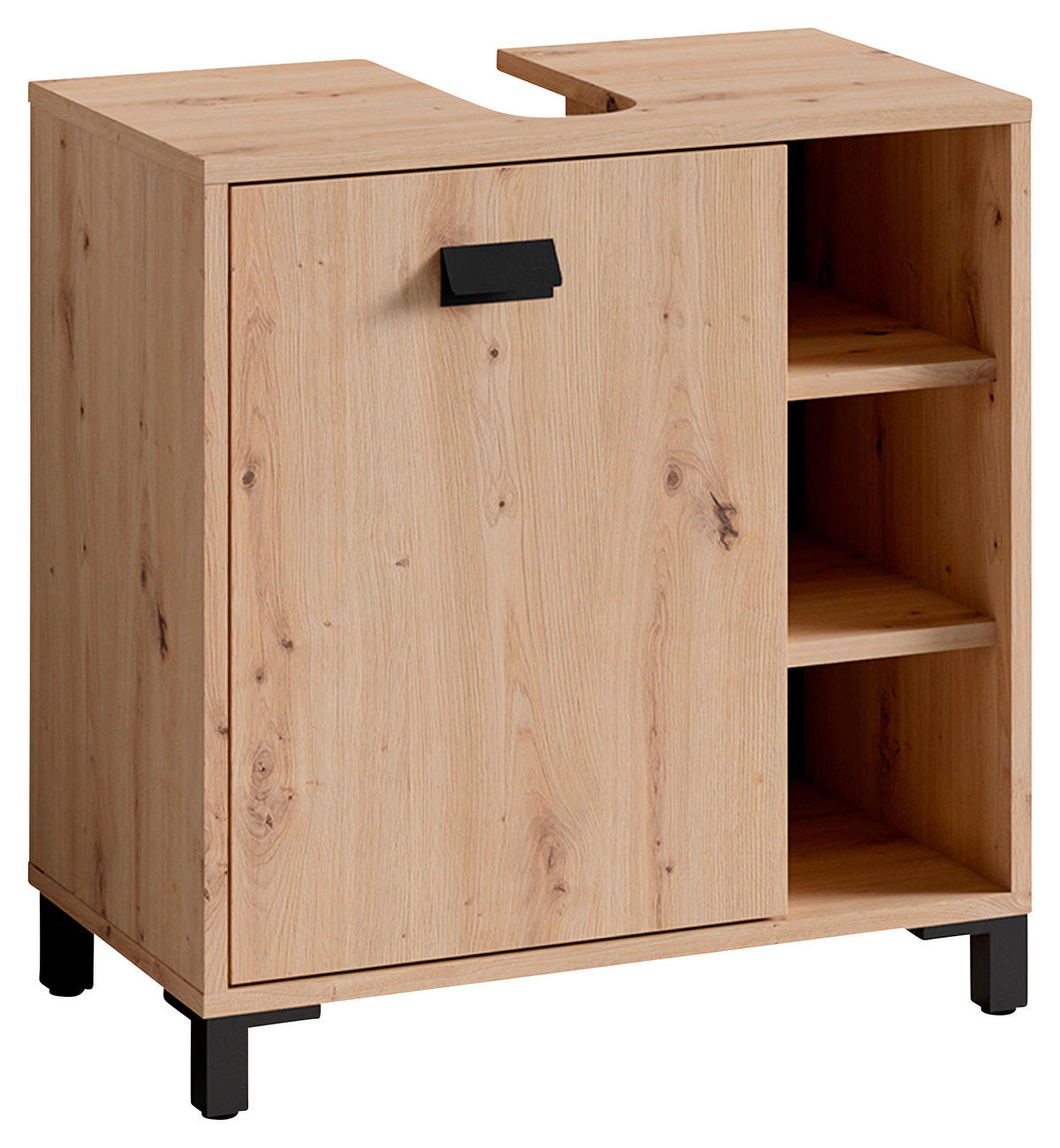 BADEZIMMER 4-teilig  in 194,5 cm  - Schwarz/Eiche Artisan, MODERN, Holzwerkstoff/Kunststoff (194,5cm) - MID.YOU