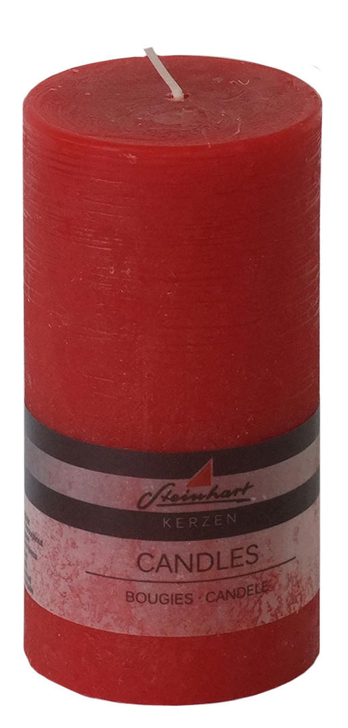 STUMPENKERZE  - Rot, Basics (7,8/15cm) - Steinhart
