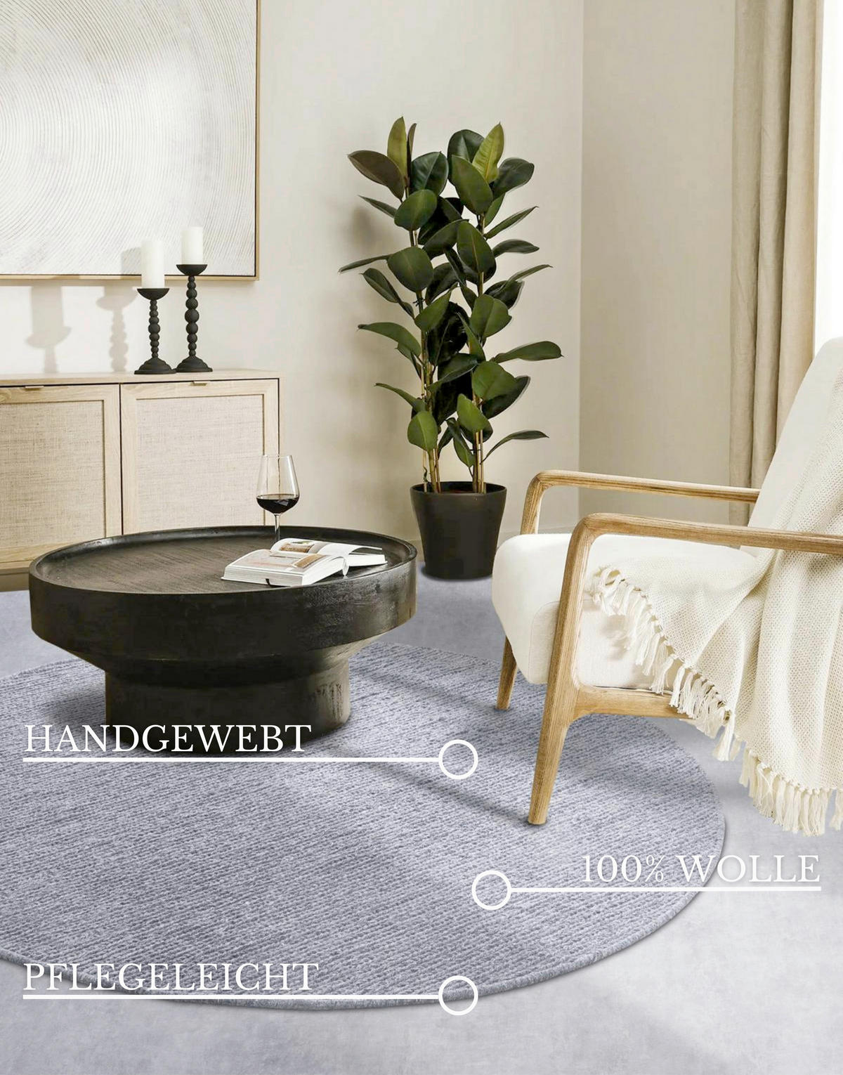 HANDWEBTEPPICH 200 cm Kollektion 1748 Hellgrau  - Hellgrau, Basics, Textil (200cm) - Villeroy & Boch