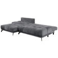 ECKSOFA in Chenille Dunkelgrau  - Dunkelgrau/Schwarz, MODERN, Textil/Metall (182/290cm) - Hom`in