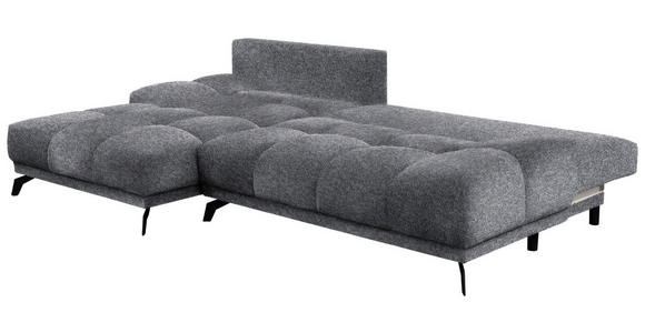 ECKSOFA in Chenille Dunkelgrau  - Dunkelgrau/Schwarz, MODERN, Textil/Metall (182/290cm) - Hom`in