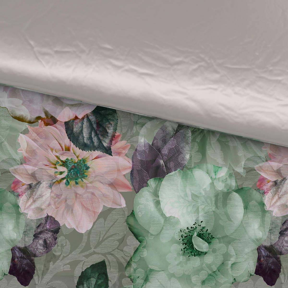 WENDEBETTWÄSCHE Satin 135/200 cm  - Pastellgrün, Textil (135/200cm) - Novel