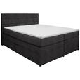 BOXSPRINGBETT 160/200 cm  in Anthrazit  - Wengefarben/Anthrazit, KONVENTIONELL, Holz/Textil (160/200cm) - Carryhome