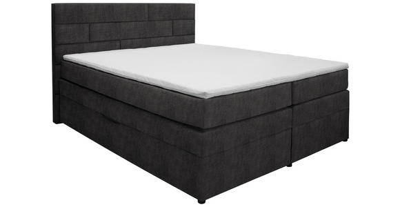 BOXSPRINGBETT 160/200 cm  in Anthrazit  - Wengefarben/Anthrazit, KONVENTIONELL, Holz/Textil (160/200cm) - Carryhome
