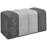 HOCKER in Textil Hellgrau, Dunkelgrau  - Dunkelgrau/Hellgrau, Trend, Textil (84/45/45cm) - Xora