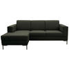 ECKSOFA in Webstoff Dunkelgrün  214/146 cm  - Dunkelgrün/Schwarz, Design, Textil/Metall (214/146cm) - LOOKS by W.Joop