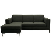 ECKSOFA in Webstoff Dunkelgrün  214/146 cm  - Dunkelgrün/Schwarz, Design, Textil/Metall (214/146cm) - LOOKS by W.Joop