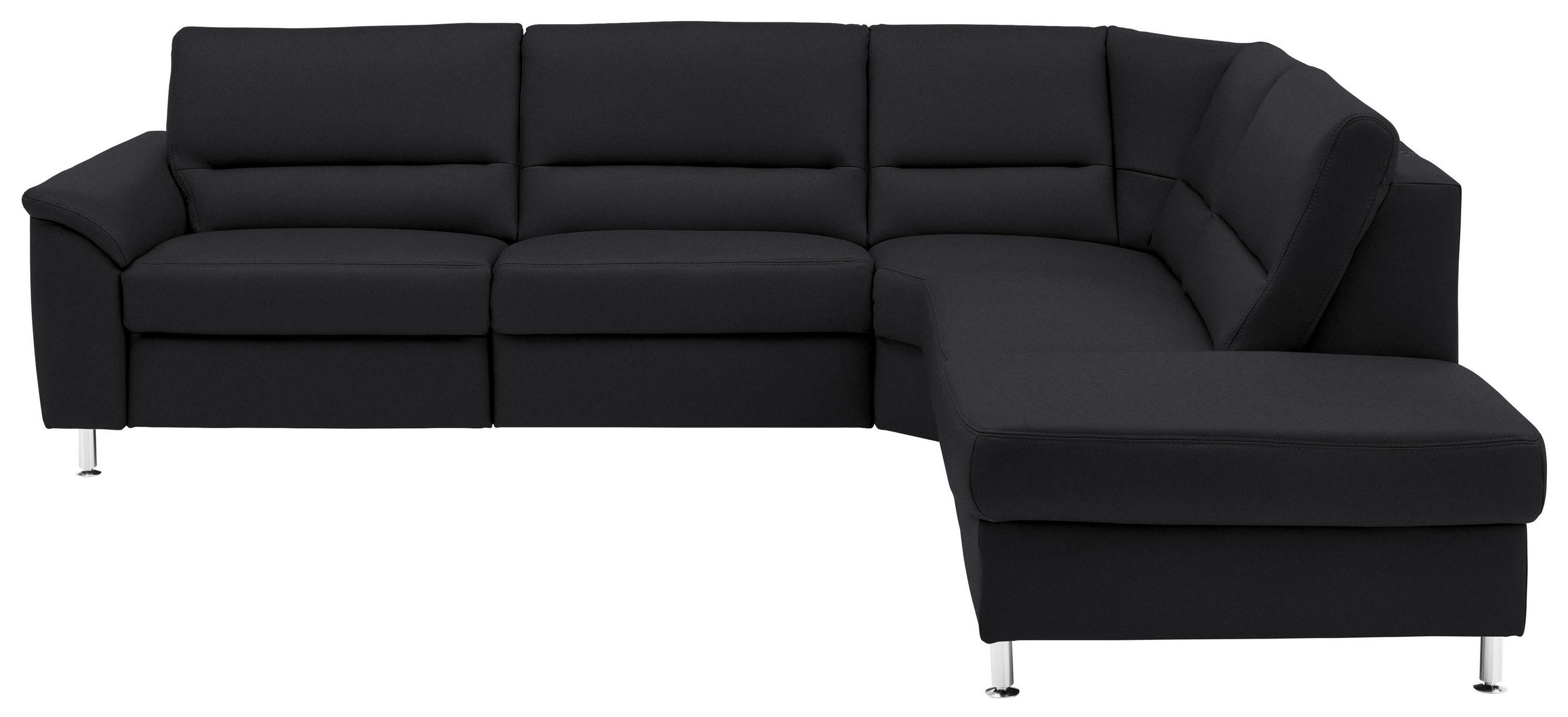 ECKSOFA in Echtleder Anthrazit  290/249 cm  - Anthrazit/Alufarben, KONVENTIONELL, Leder/Metall (290/249cm) - Beldomo Premium
