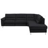 ECKSOFA in Echtleder Anthrazit  - Anthrazit/Alufarben, Konventionell, Leder/Metall (290/249cm) - Beldomo Premium