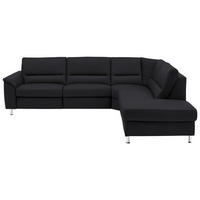 ECKSOFA in Echtleder Anthrazit  - Anthrazit/Alufarben, Konventionell, Leder/Metall (290/249cm) - Beldomo Premium
