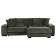 ECKSOFA Anthrazit Flachgewebe  - Anthrazit/Schwarz, KONVENTIONELL, Holz/Textil (280/190cm) - Carryhome