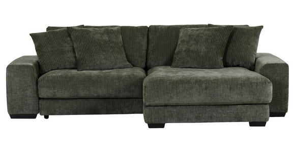 ECKSOFA Anthrazit Flachgewebe  - Anthrazit/Schwarz, KONVENTIONELL, Holz/Textil (280/190cm) - Carryhome