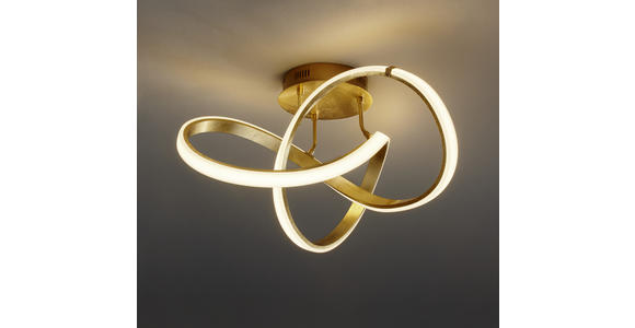 LED-DECKENLEUCHTE 49 W - Goldfarben, Design, Kunststoff/Metall (59/29/59cm) - Ambiente