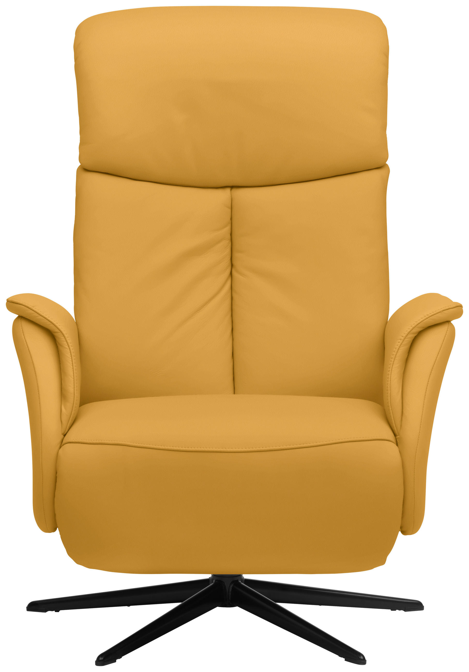 RELAXSESSEL in Leder Gelb  - Gelb/Schwarz, Design, Leder/Metall (78/106/88cm) - Welnova