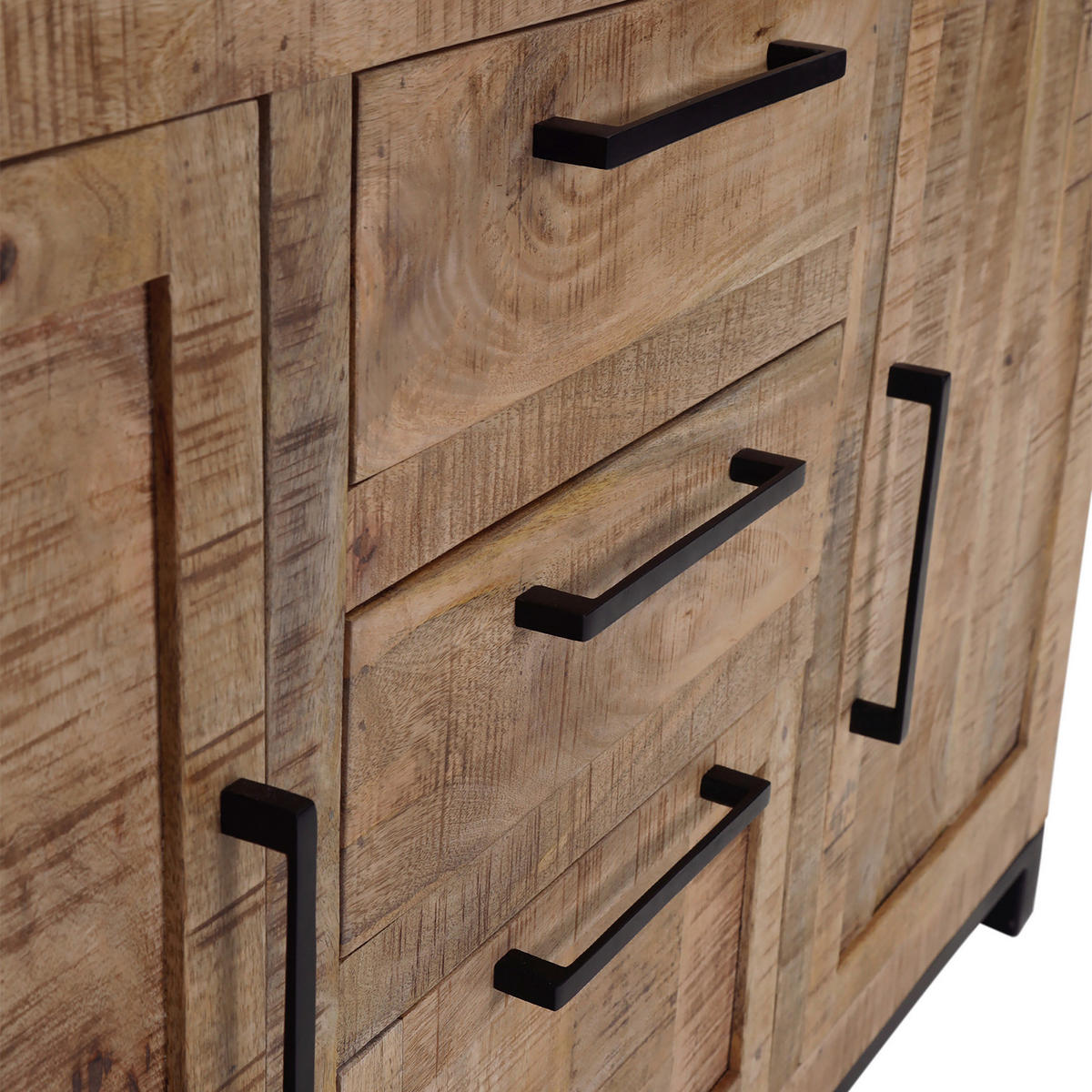 SIDEBOARD  140/80/40 cm 2 Schublade(n)  - Schwarz/Naturfarben, Design, Holz/Metall (140/80/40cm) - Landscape