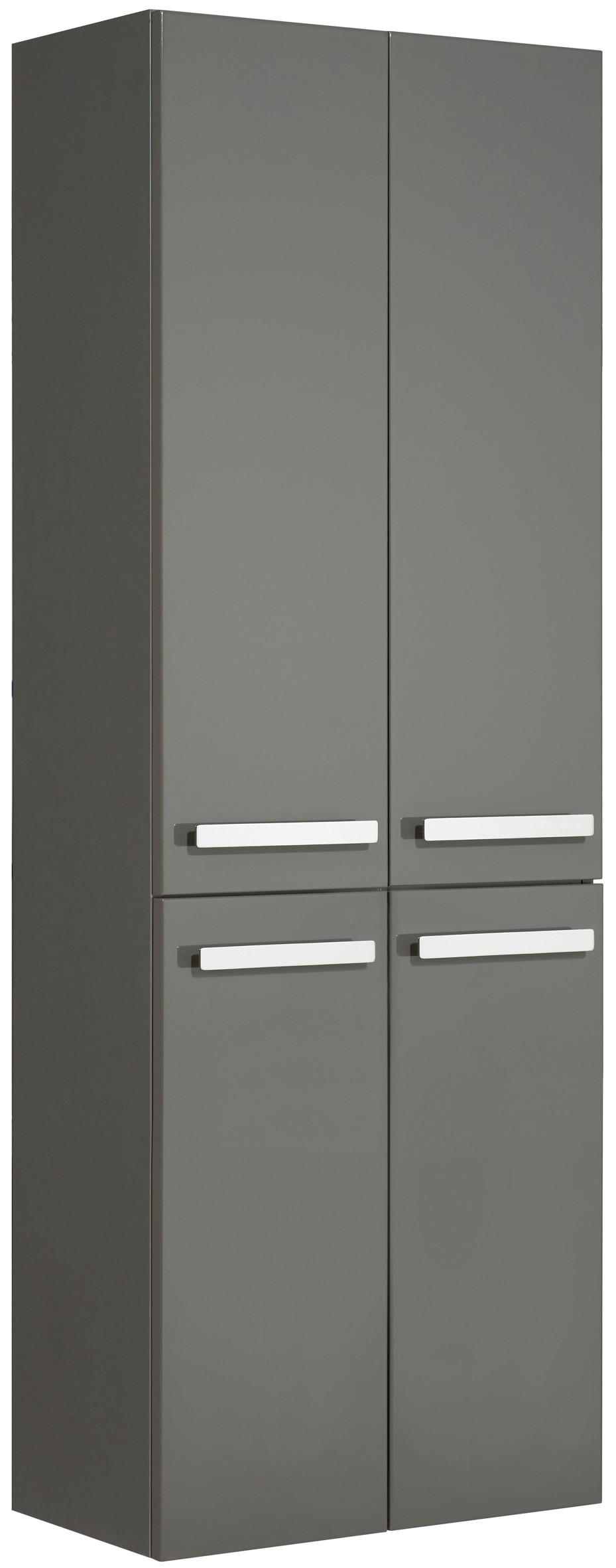 Sadena Hochschrank Grau Hochglanz 60x168x33 cm