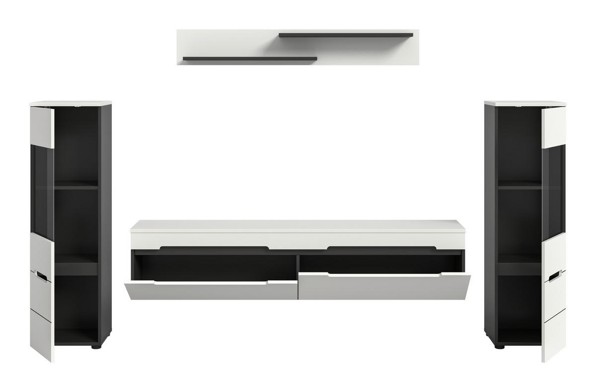 OBÝVACIA STENA biela - čierna/biela, Design, kompozitné drevo/plast (272/141/33cm) - Livetastic