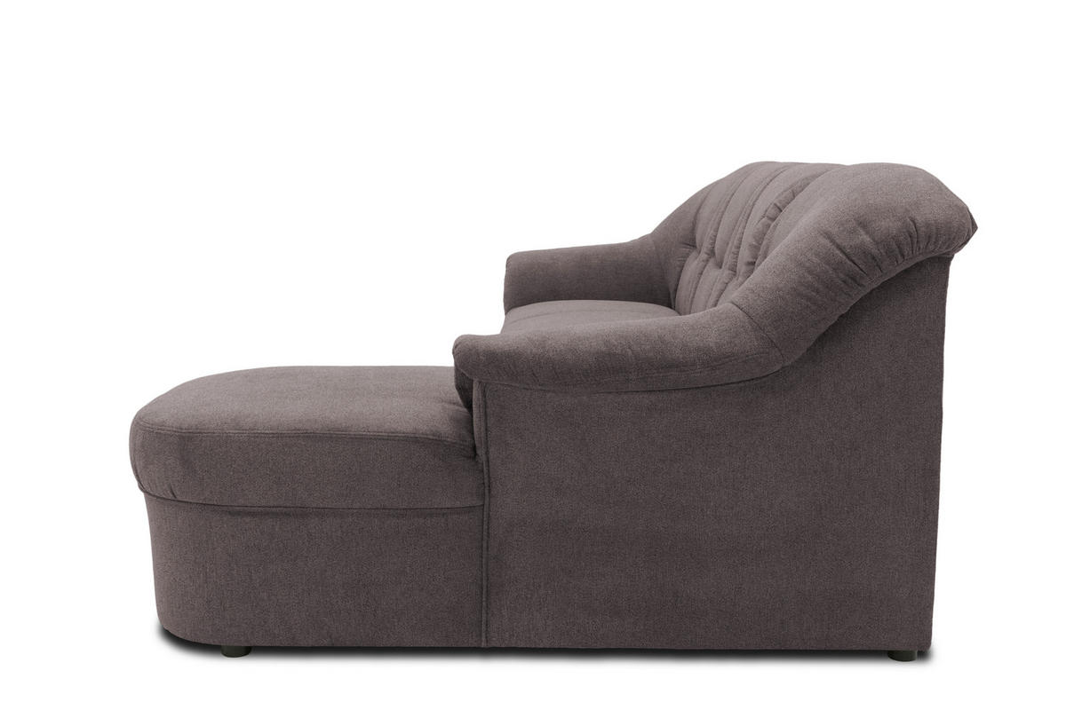 ECKSOFA Greige Mikrofaser  - Greige/Schwarz, KONVENTIONELL, Kunststoff/Textil (232/146cm) - MID.YOU