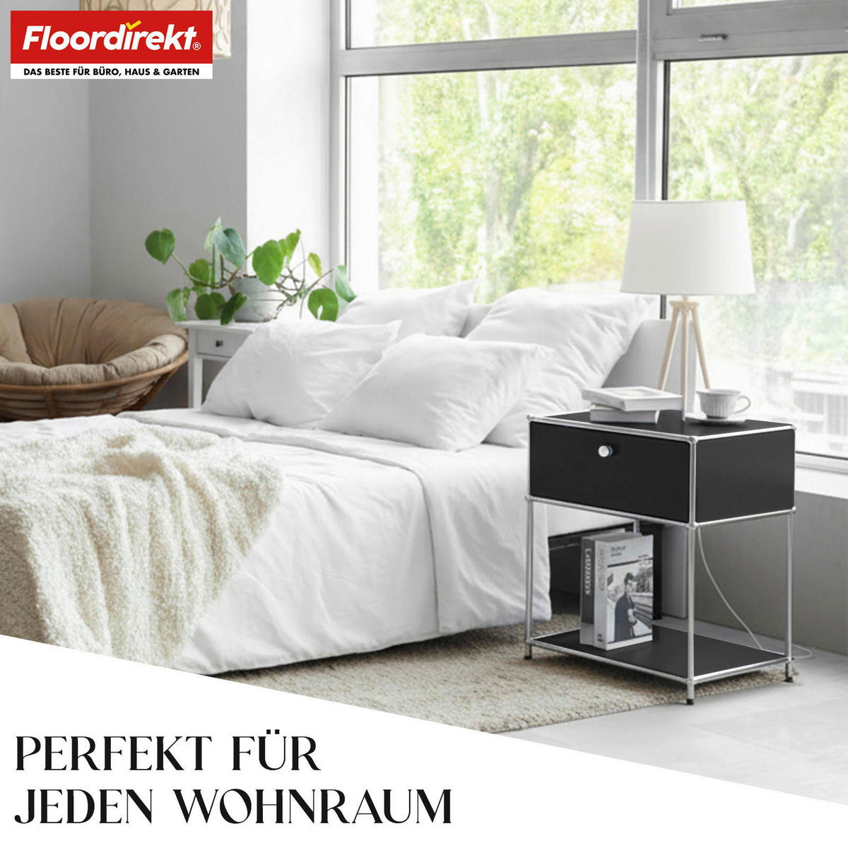 STANDREGAL Schwarz  - Schwarz, Basics, Metall (50/65/40cm) - Floordirekt