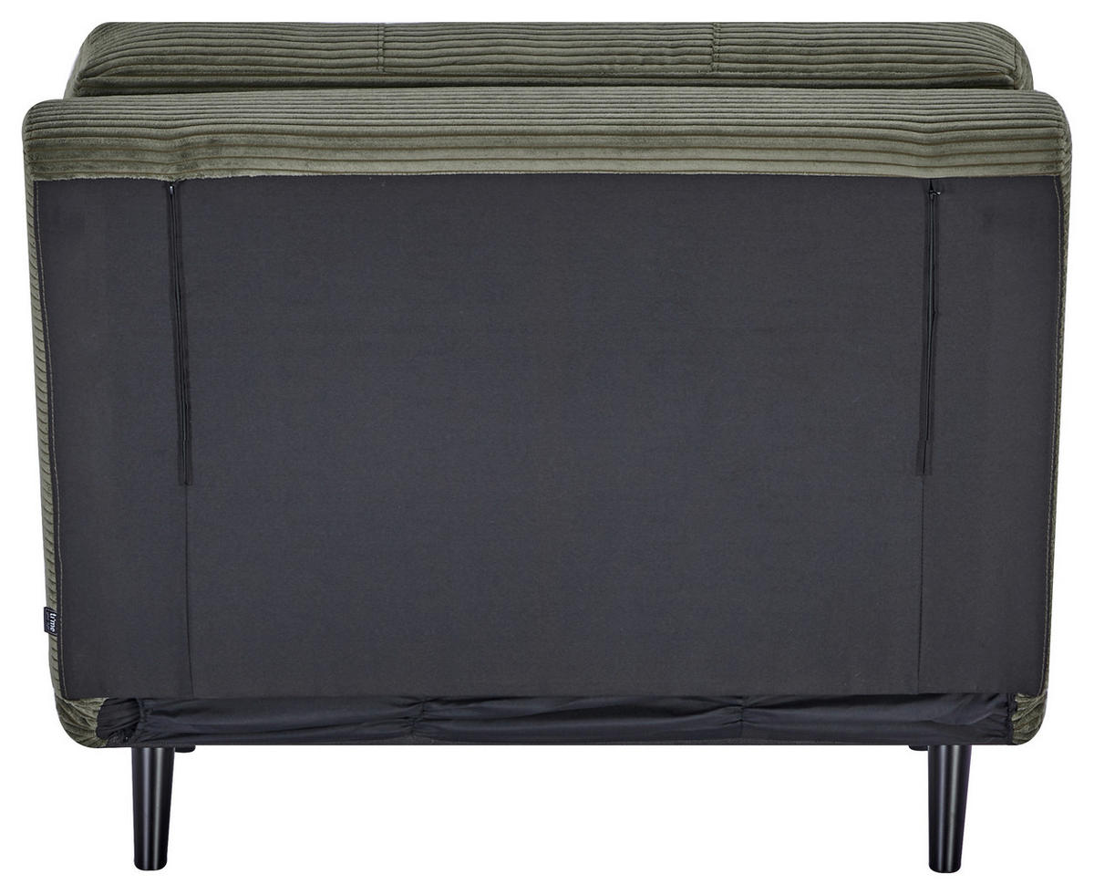 SCHLAFSESSEL Cord Grün    - Schwarz/Grün, Design, Holz/Textil (100/82/91cm) - Ti'me