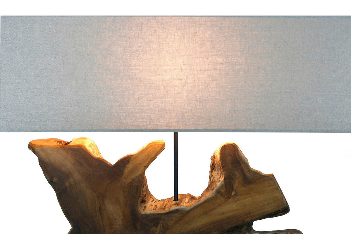 TISCHLEUCHTE 80/59/20 cm   - Beige/Schwarz, Design, Holz/Textil (80/59/20cm) - P & B