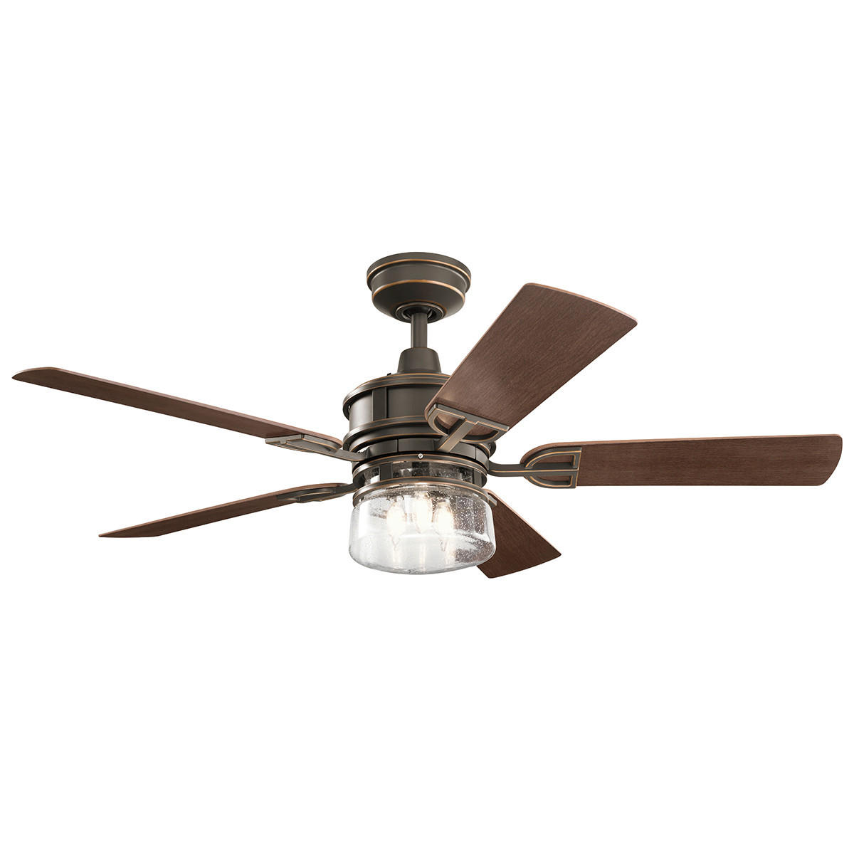 DECKENVENTILATOR - Walnussfarben/Bronzefarben, Natur, Kunststoff/Metall (132/48cm) - Elstead Lighting