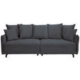 BIGSOFA in Cord Anthrazit  - Anthrazit/Schwarz, Design, Textil/Metall (226/91/103cm) - Carryhome