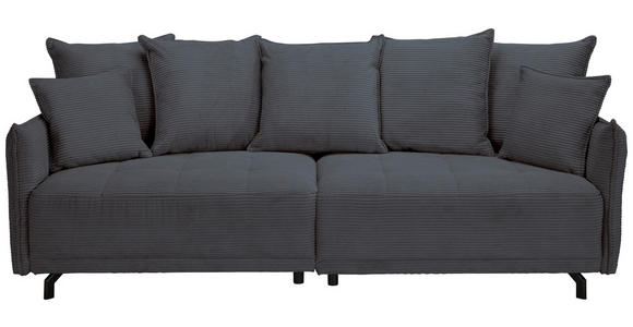 BIGSOFA in Cord Anthrazit  - Anthrazit/Schwarz, Design, Textil/Metall (226/91/103cm) - Carryhome