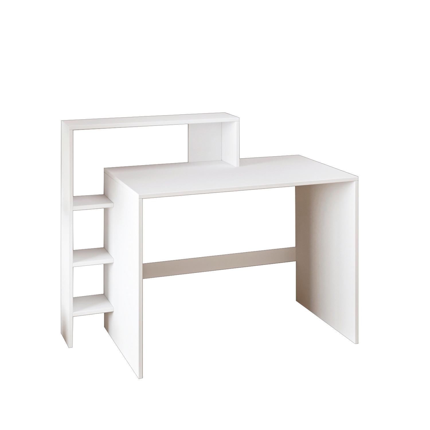 SKRIVBORDSKOMBINATION 120/55/96 cm  i vit  - vit, Design, trämaterial (120/55/96cm) - Livetastic