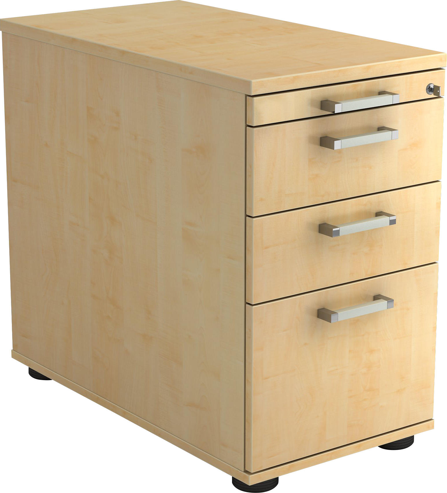 ANSTELLCONTAINER Ahornfarben  - Chromfarben/Ahornfarben, KONVENTIONELL, Holzwerkstoff/Kunststoff (42,8/72-76/80cm) - Venda
