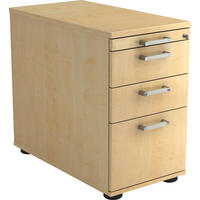 ANSTELLCONTAINER Ahornfarben  - Chromfarben/Ahornfarben, KONVENTIONELL, Holzwerkstoff/Kunststoff (42,8/72-76/80cm) - Venda