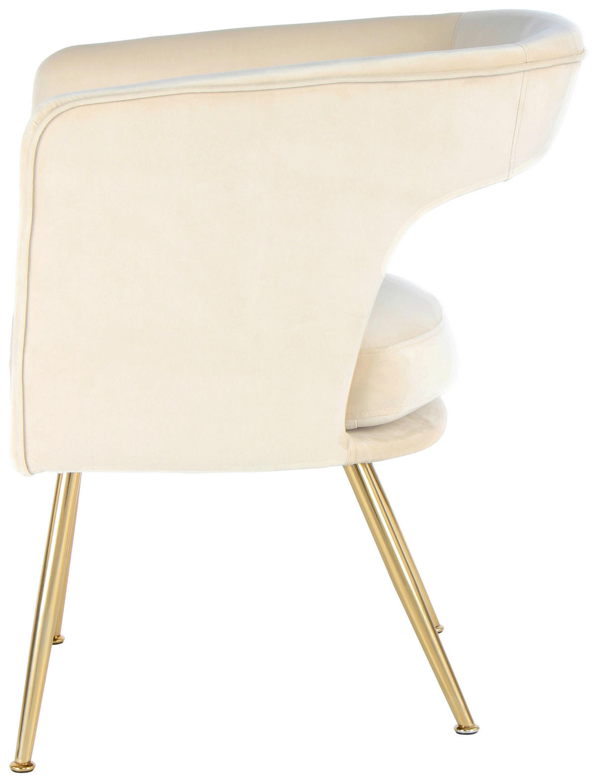 STOLIČKA S PODRÚČKAMI, zamat, krémová - zlatá/krémová, Modern, kov/textil (60/77/63cm) - MID.YOU
