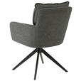 ARMLEHNSTUHL  in Eisen Leinenoptik  - Schwarz/Grau, Design, Textil/Metall (61/90/67cm) - Novel