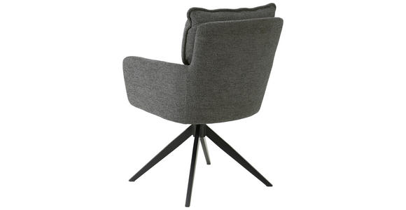 ARMLEHNSTUHL  in Eisen Leinenoptik  - Schwarz/Grau, Design, Textil/Metall (61/90/67cm) - Novel
