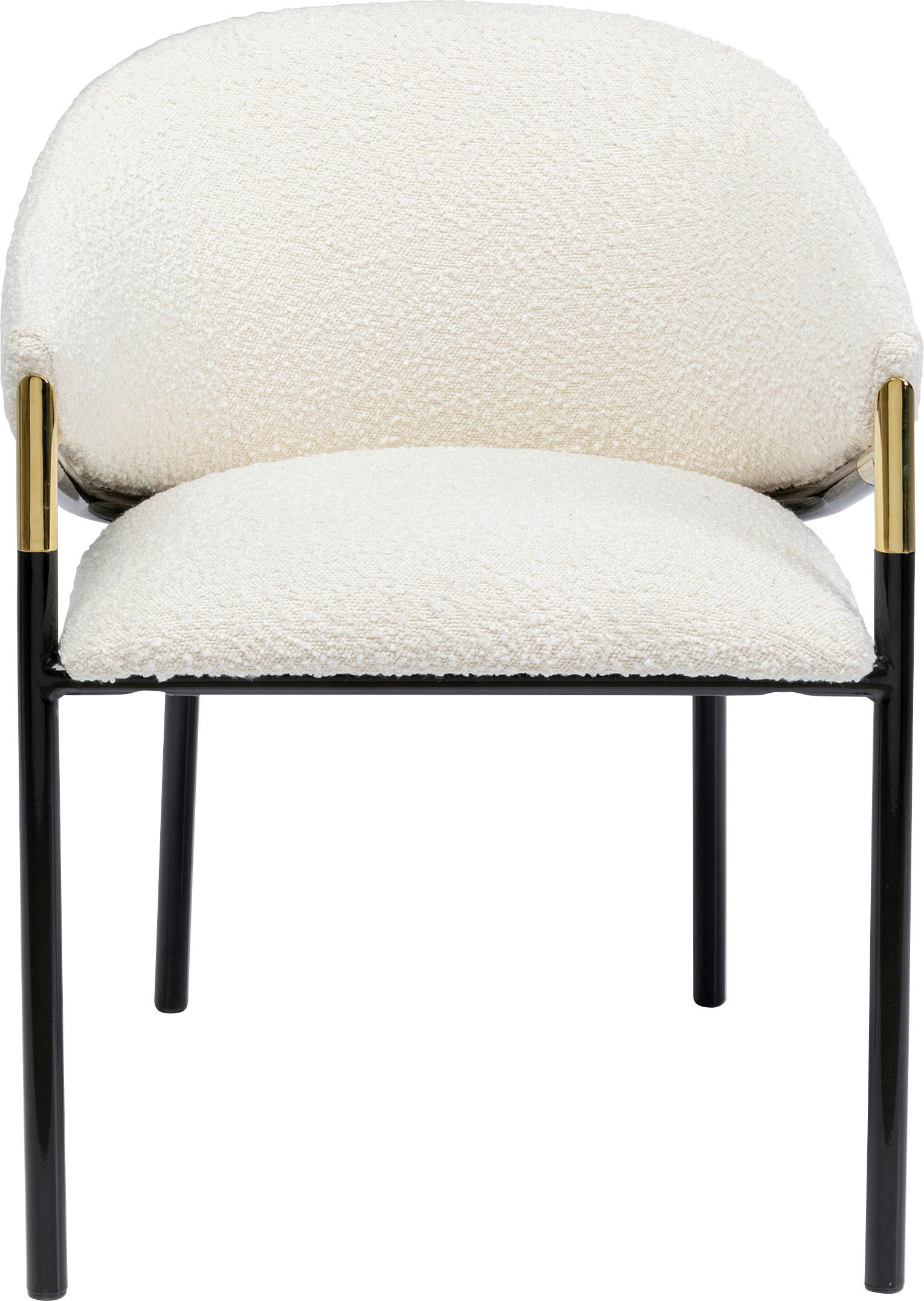 ARMLEHNSTUHL  in Stahl Teddystoff  - Goldfarben/Schwarz, Design, Textil/Metall (58/78,5/56,5cm) - Kare-Design