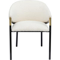 ARMLEHNSTUHL  in Stahl Teddystoff  - Goldfarben/Schwarz, Design, Textil/Metall (58/78,5/56,5cm) - Kare-Design