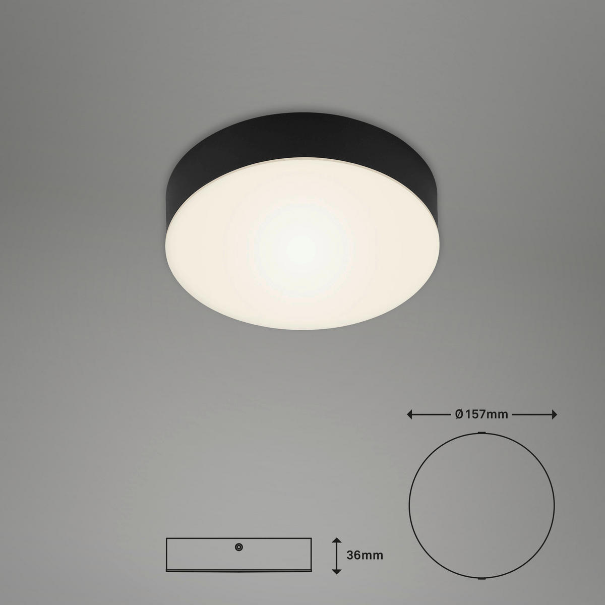 LED PLAFONJERA - crna, Osnovno, metal/plastika (15,7/3,6cm)