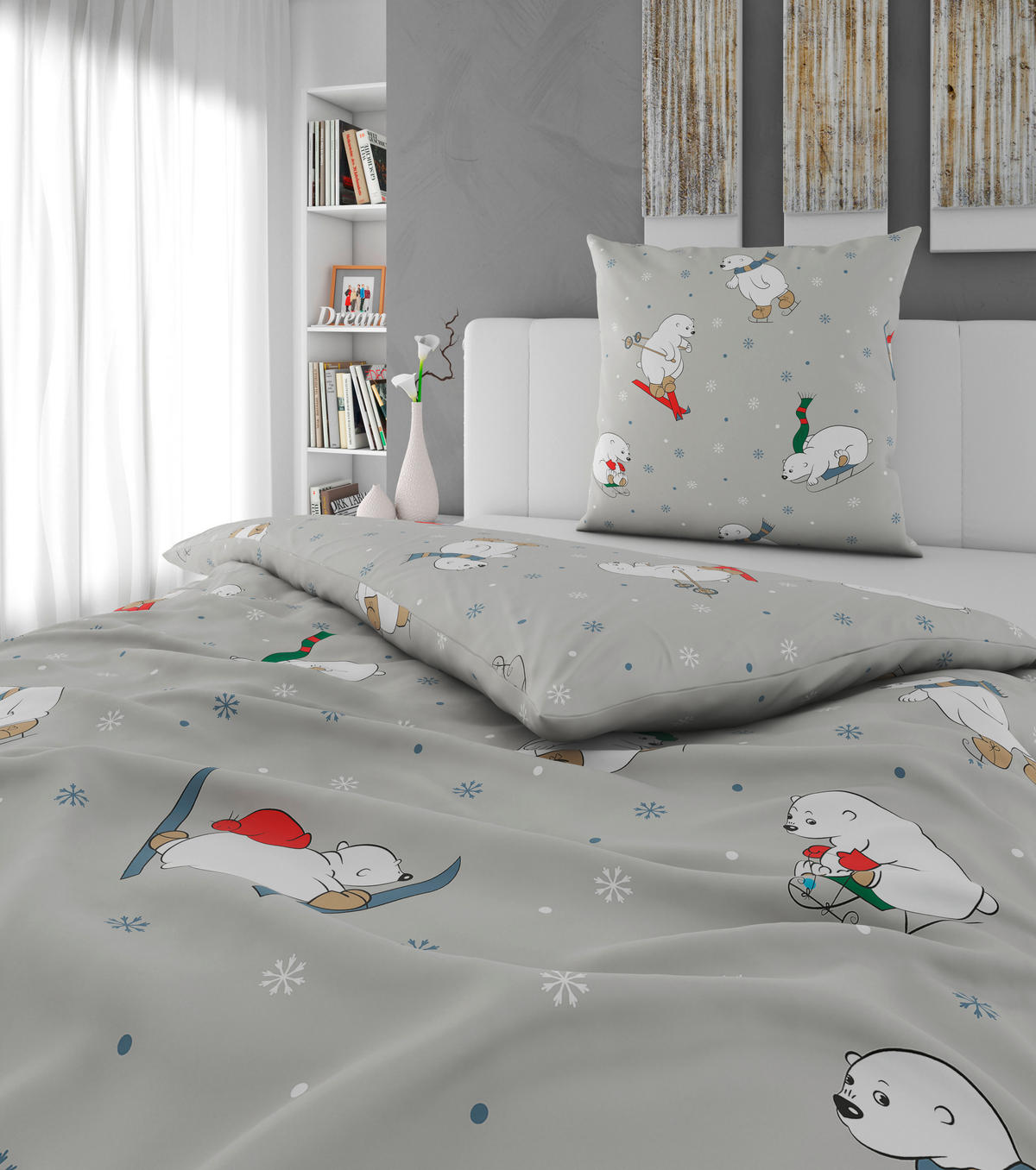 BETTWÄSCHE 2-teilig Flanell 135/200 cm  - Grau, Textil (135/200cm) - Esposa