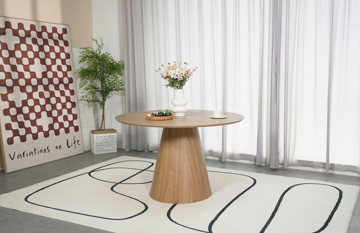 ESSTISCH 120/120/75 cm Echtholz, Nachbildung  Holzwerkstoff, Holz rund Eichefarben  - Eichefarben, Design, Holz/Holzwerkstoff (120/120/75cm) - Xora