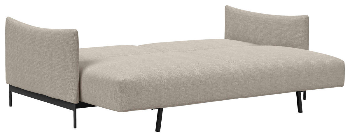 SCHLAFSOFA Flachgewebe Greige  - Greige/Schwarz, Design, Textil/Metall (225/94/110cm) - Innovation