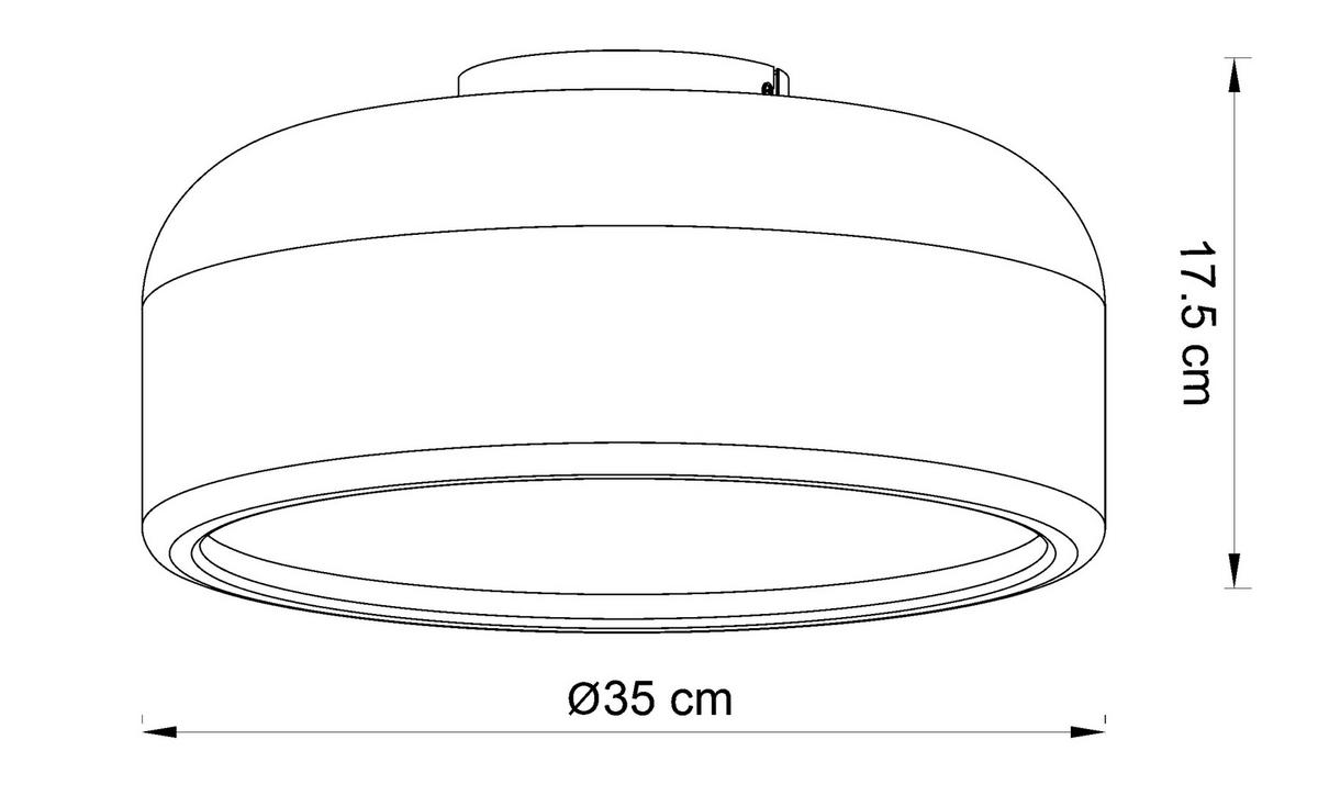 DECKENLEUCHTE 35/17.5 cm   - Weinrot, Design, Kunststoff/Metall (35/17.5cm) - Collet's Monde