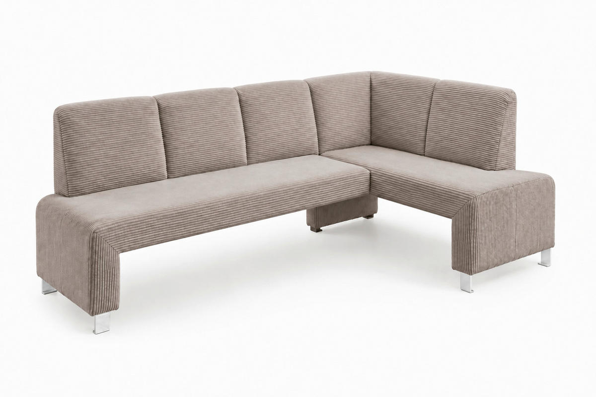 KLUPA KUTNA  svijetlo smeđa, cappuccino  drvo, tekstil, drvni materijal      - srebrne boje/svijetlo smeđa, Moderno, drvni materijal/drvo (244/157cm) - Livetastic